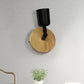 Frendorf | Minimalistische Mini Wandlamp met Beker Vormige 1 Licht Houten en Metaal Wandlamp in Zwart