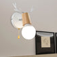 Frendorf | 1 Licht Bare Bulb Wandlamp Modern Stil Zwart/Wit Afwerking Metaal en Hout Wandverlichting met Hertenkant