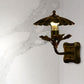 Frendorf | 1 Glühbirne gewellter Wandleuchtenlampe Retro-Stil Rostmetallische Leuchte mit Blattdekoration für Flur