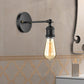 Frendorf | Schwarz/Messing-Finish 1 Kopf Wandlampe Industrieller Metall Mini Wandleuchte mit Nackte Glühbirne für Schlafzimmer