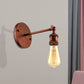 Frendorf | Schwarz/Messing-Finish 1 Kopf Wandlampe Industrieller Metall Mini Wandleuchte mit Nackte Glühbirne für Schlafzimmer