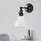 Frendorf | 1 Licht Klar Glas Wandleuchte Licht Industriell Schwarz/Chrom Kegel Schirm Wohnzimmer Beleuchtung Fixture