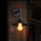 Frendorf | 1 Kopf Metall Wandmontage Licht Vintage Industriell Schwarz Kegelschirm Esszimmer Wandbeleuchtung mit Rohrleitungen