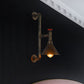 Frendorf | Industrielle Sanitärrohr Wandmontierte Lampe mit Ventil Dekoration 1 Licht Metall Wandbeleuchtung in Rost/Antikmessing