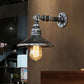 Frendorf | Schwarz/Alter Silber Kegel Wandlampe mit Rohr Industrie-Stil Metall 1 Licht Esszimmer verstellbare Wandleuchte Beleuchtung