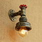 Frendorf | Wasserpfeife Metall Wandbeleuchtung Rustikaler Stil 1 Licht Restaurant Wandmontierte Lampe mit rotem Ventil in Bronze/Antike Messing