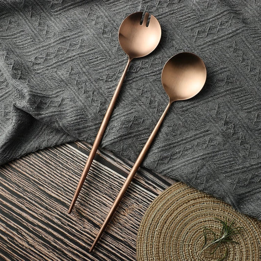 Rosen-Gold Salatbesteck und Servierutensilien Set