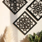 4 Stück Schwarze Holz Hohe Wand Dekor Ausgeschnittene Designs Boho Wohnkultur Hexagon Quadrat Hängende Wand Dekor Raum Dekorationen Ästhetik