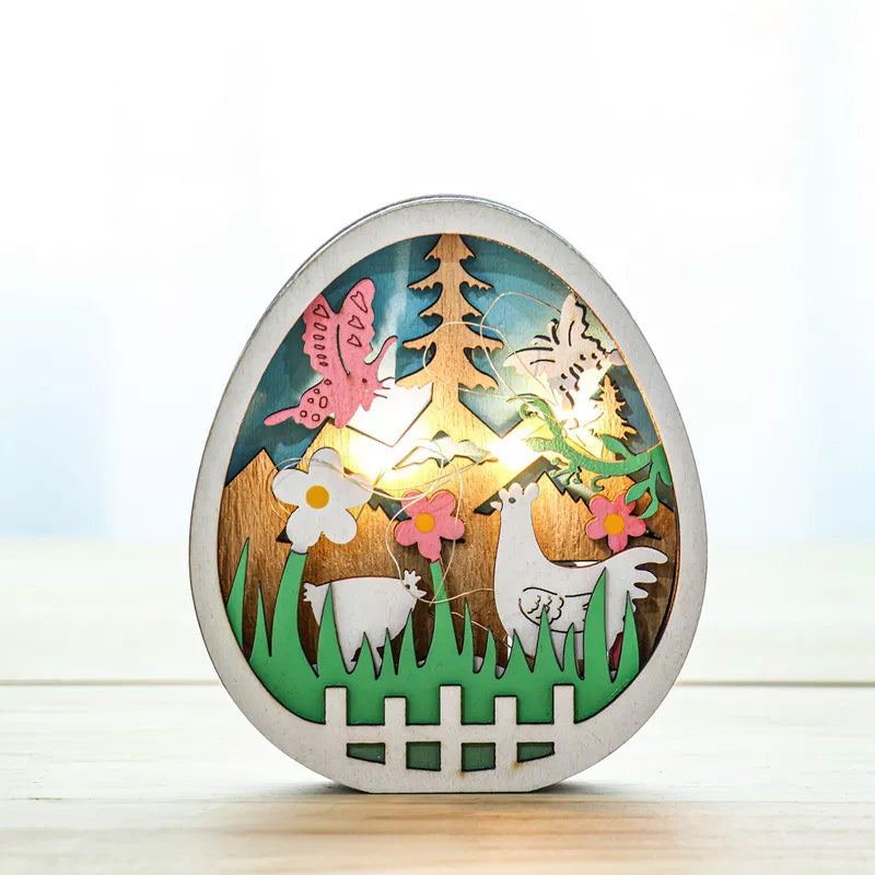 Frendorf | Holz-Osterdekoration mit LED-Licht