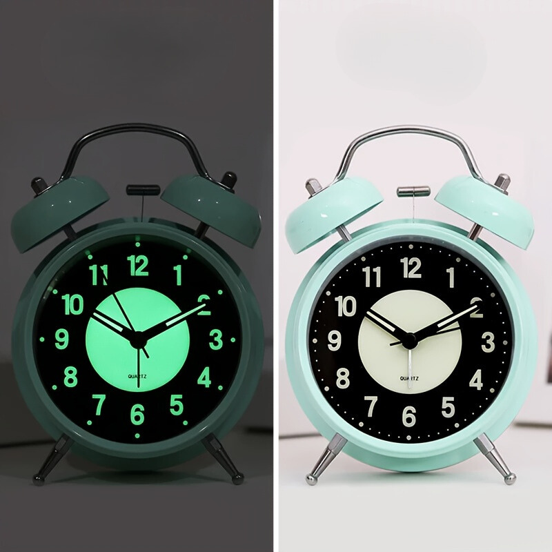 LuminousTime - Elegante Metallwecker mit sanfter Beleuchtung für friedliche Morgen und Nächte