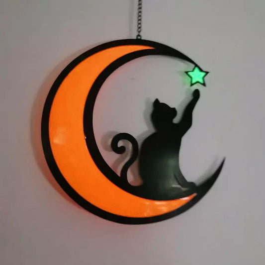 Frendorf | MysticPaws Katze & Halbmondenlampe – Magisches Stimmungslicht für eine Gemütliche Einrichtung
