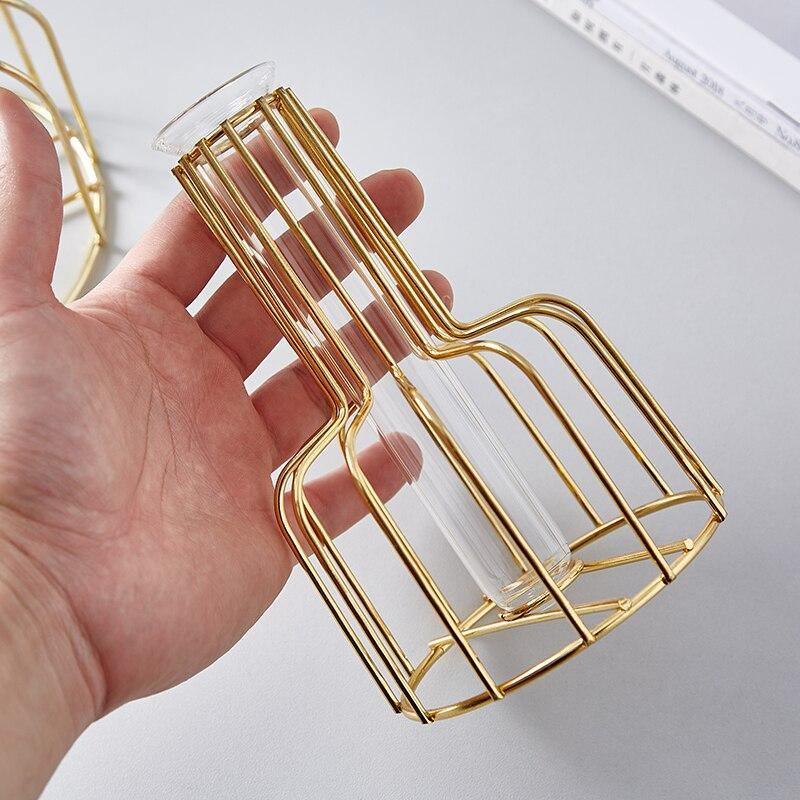 Frendorf | VaseTech Testrohr-Vase mit Metallständer | Modernes Design | Minimalistische Dekoration für Zuhause & Büro