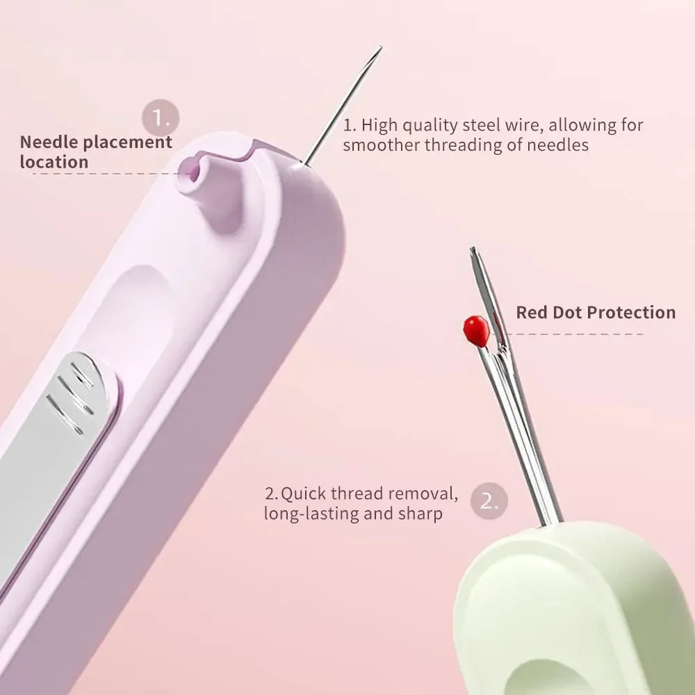 Frendorf | 2 in 1 Nähmaschinen-Nadel-Einfädler Werkzeug mit Cutter für einfaches Nähen