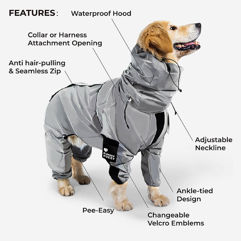 Reflektierender Allwetter wasserdichter cooler Hundezubehör Regenmantel