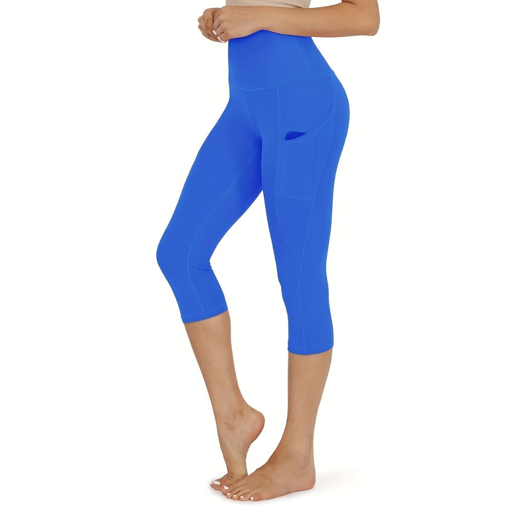 Frendorf | Damen Capri Baumwollhosen Leggings mit Taschen