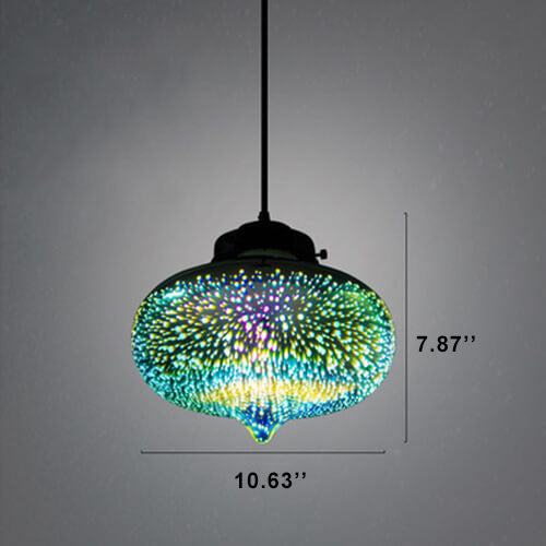 Frendorf | CelestaFlare Kreative 3D-Feuerwerk-Pendelleuchte | Glasdesign | Modernes Stimmungslicht | Dekorative Hängelampe für Zuhause