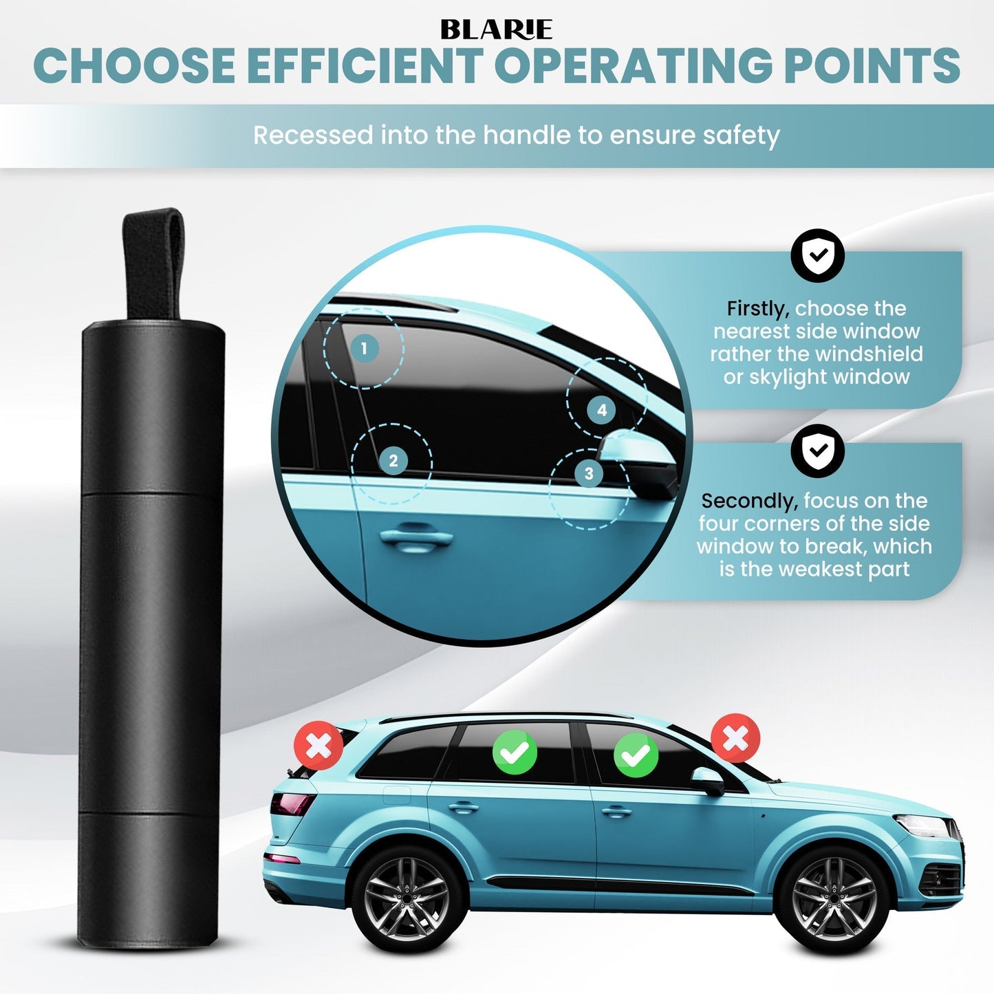 Frendorf | Auto Sicherheits Hammer – Essentielles Auto Fluchtwerkzeug & Fensterbrecher für Notsituationen