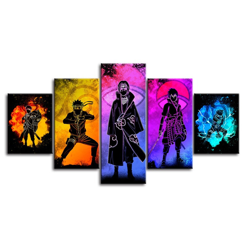 5 Stück Naruto Anime - Leinwand Wandkunst Gemälde