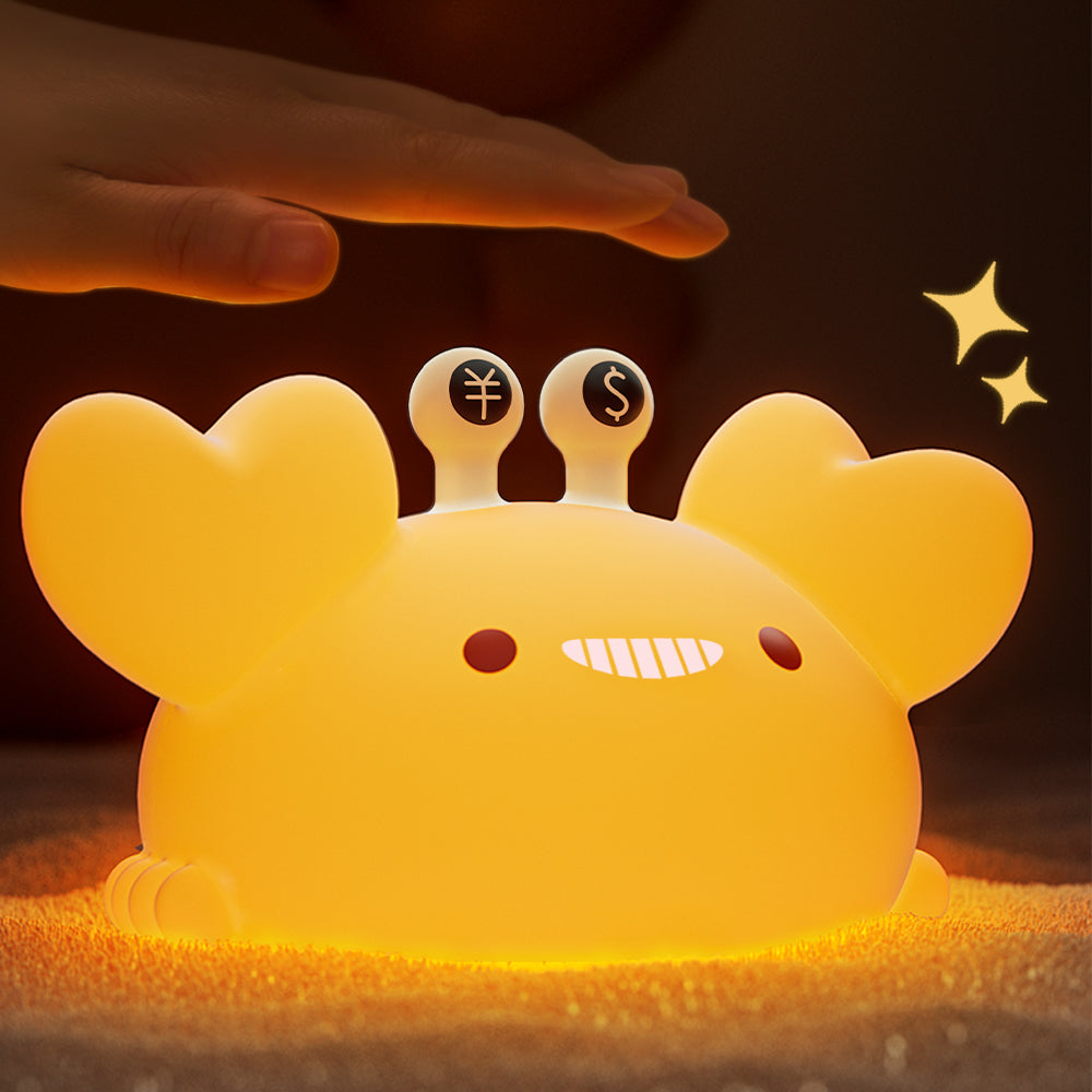 Krab Nachttlicht LED Quetsch Silikon Tap Lampe Bestes Geschenk für Baby und Mädchen