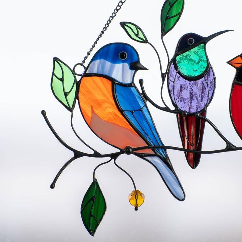 Frendorf | Vögel Buntglas Fensterhänger 🐦