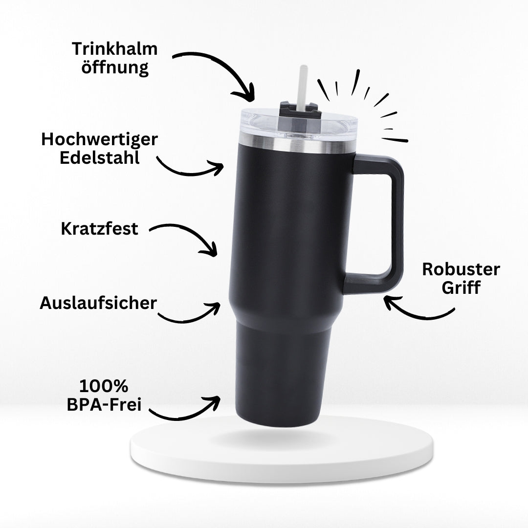 Frendorf | Mobile Thermo Tasse mit Strohhalm
