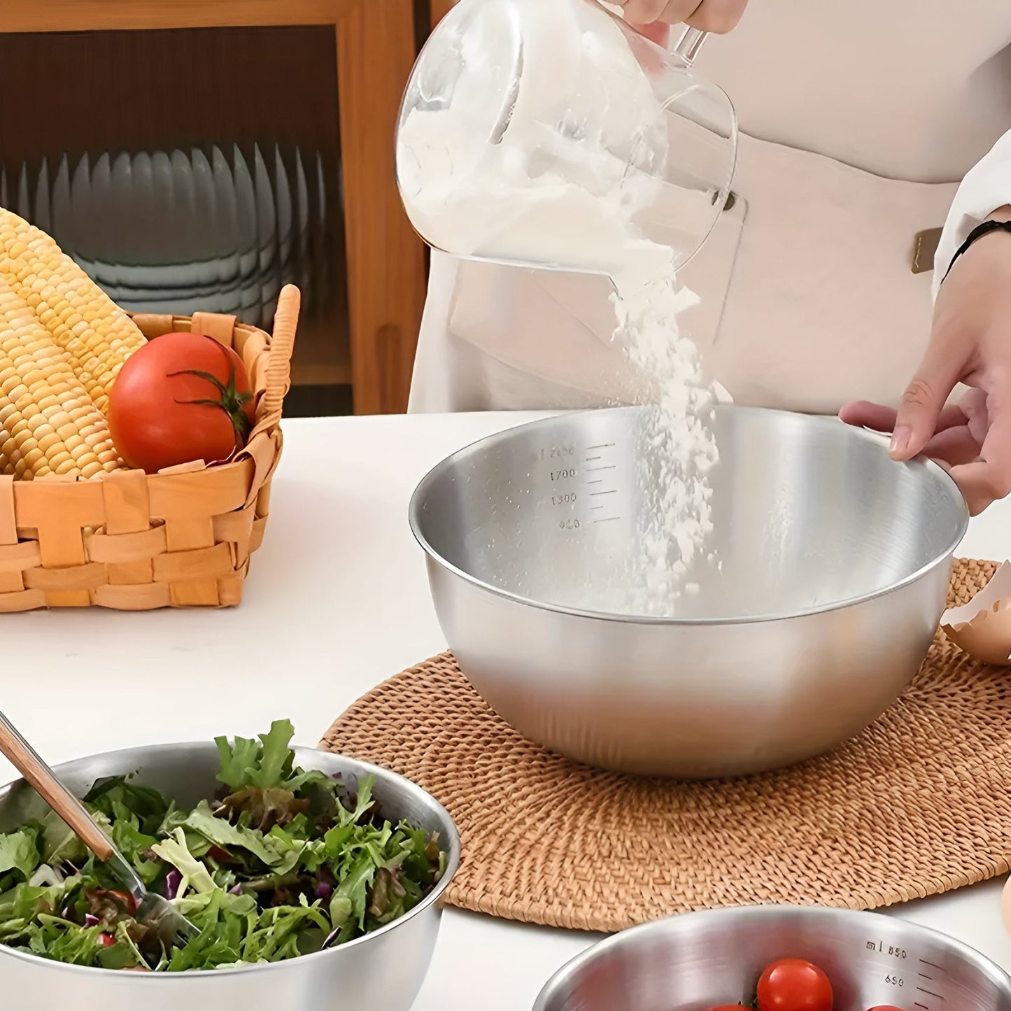 Frendorf | 3-teiliges Edelstahl-Mischschüssel-Set