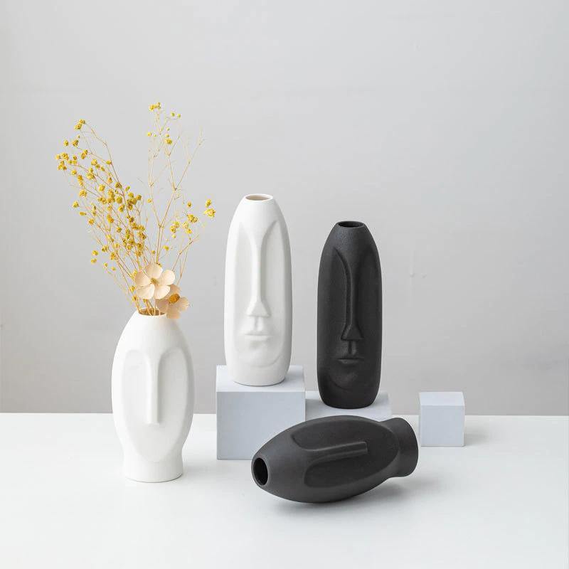 Frendorf | VaseMuse Abstrakte Keramikvase mit Gesichtsdesign | Modernes Deko-Highlight | Zeitlos & Elegant