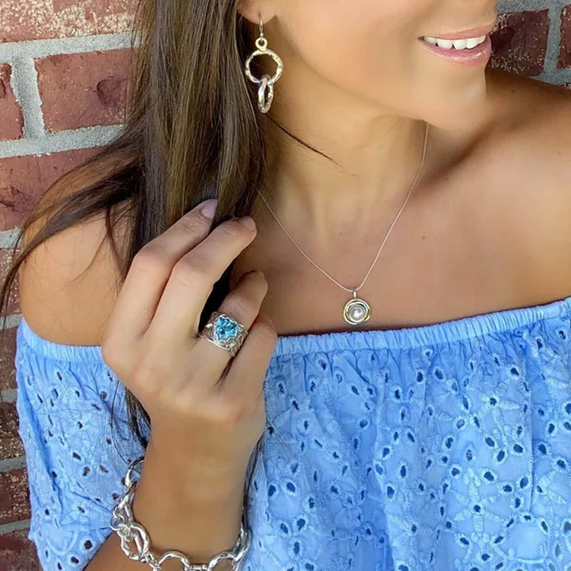 Frendorf | Blauer Topas Silberring