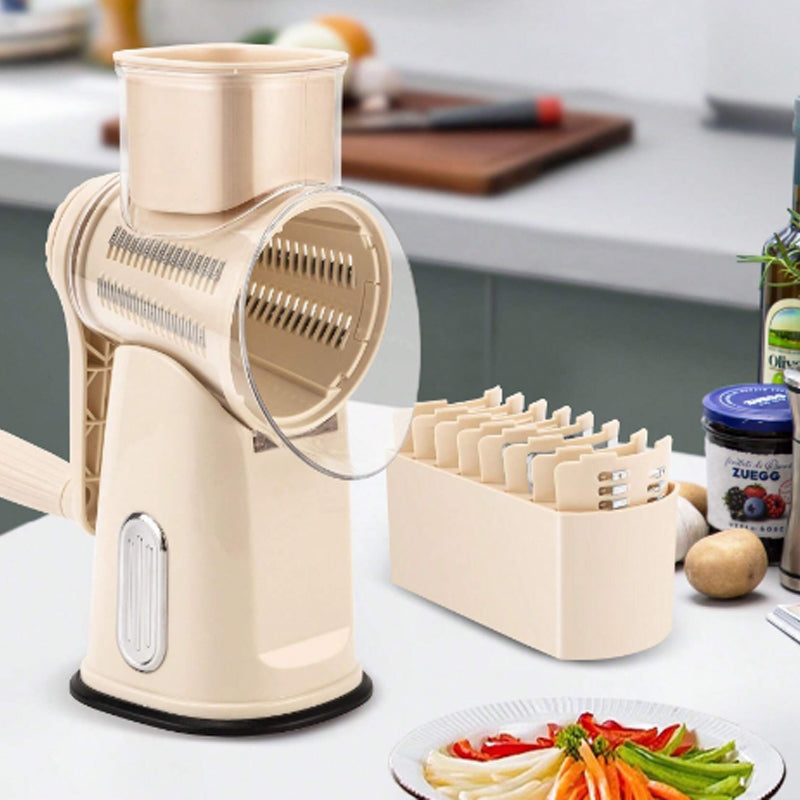 Frendorf | 5 in 1 Gemüseschneider Reibe, Rotierender Käse-Reibe