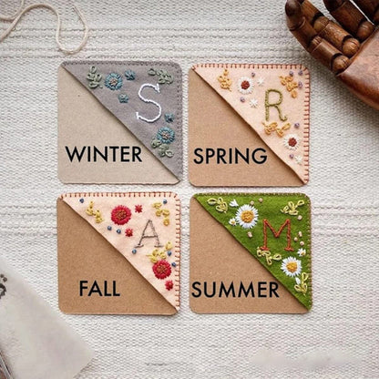 Frendorf | Personalisierter handgestickter Ecken-Lesezeichen