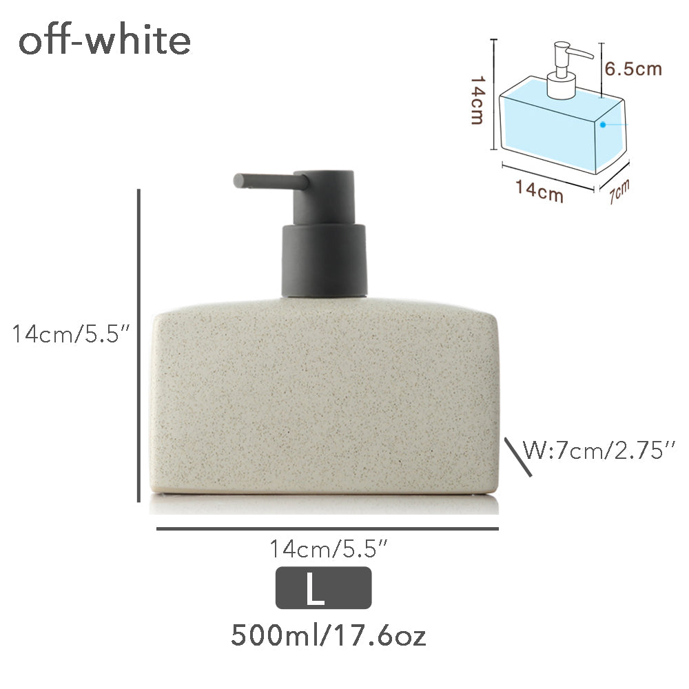 Schwarzer Keramik-Seifenspender, Flüssigkeitsbadflasche, einfaches Design, nachfüllbare wiederverwendbare Lotionpumpe für Bad Küche, 500 ml/17,6 oz