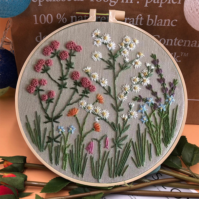 Frendorf | Stickrahmen-Blumen-Kit für Anfänger
