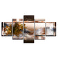 Crisp Orange Lilien 5 Teile - Leinwand Wandkunst Malerei