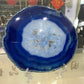 Blaue Achat-Kristallscheibe
