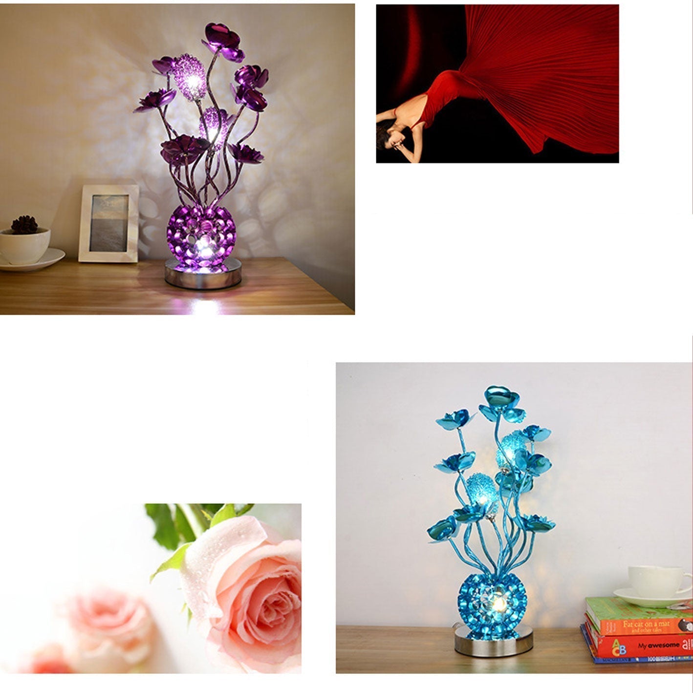Frendorf | RoséLumina Aluminium LED Tischlampe | Elegantes Design | Stimmungslicht | Leselampe | Deko für Zuhause
