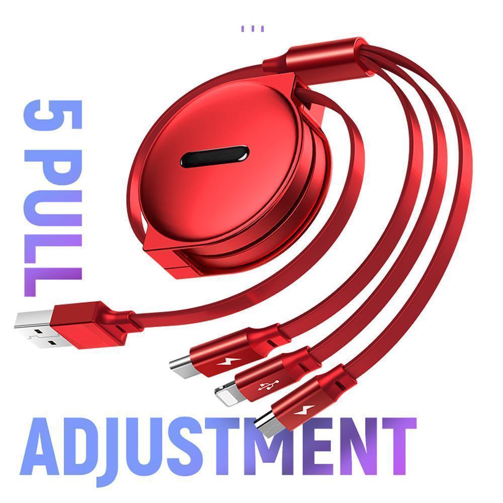 Frendorf | 3-1 Verlängerbares Ladekabel für IOS, Micro und Type-c