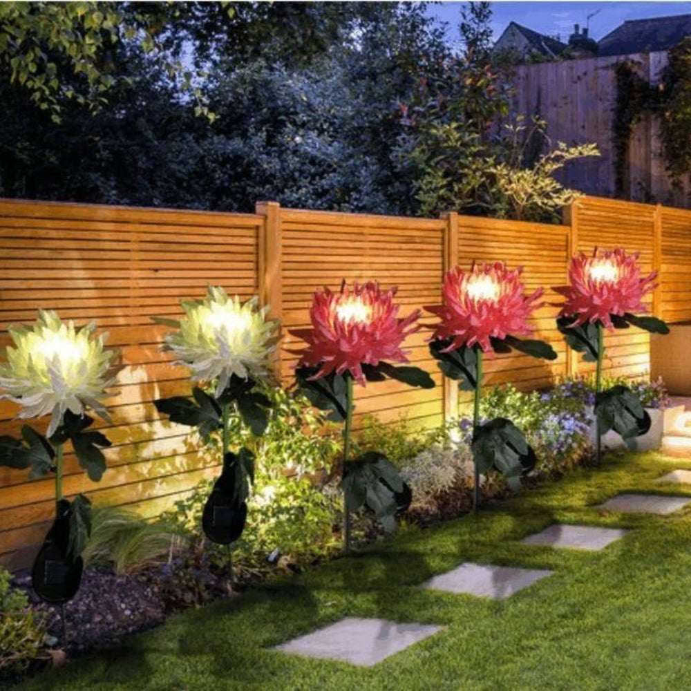 Frendorf | BloomGlow solarbetriebene Gartenlampen – Farbwechselnde LED-Außendekoration