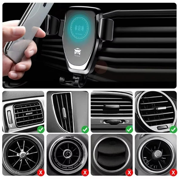 Frendorf | Kabelloses Autoladegerät & Smartphone Halter - Schnelles Laden Halter für iPhone 14 & Alle Smartphones