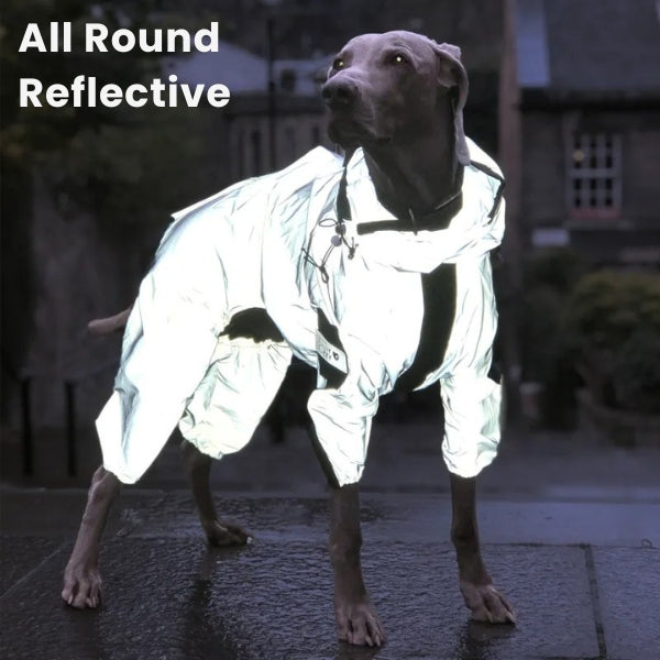 Frendorf | Wasserdichter Hundemantel mit Beinen – Reflektierende Hunderegenjacke für kleine und große Rassen | Bester Regenmantel für Hunde UK