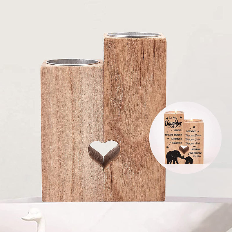 Frendorf | Smile A Lot More - Holzkerzenhalter mit Kerze Geschenk für Ihre Lieben