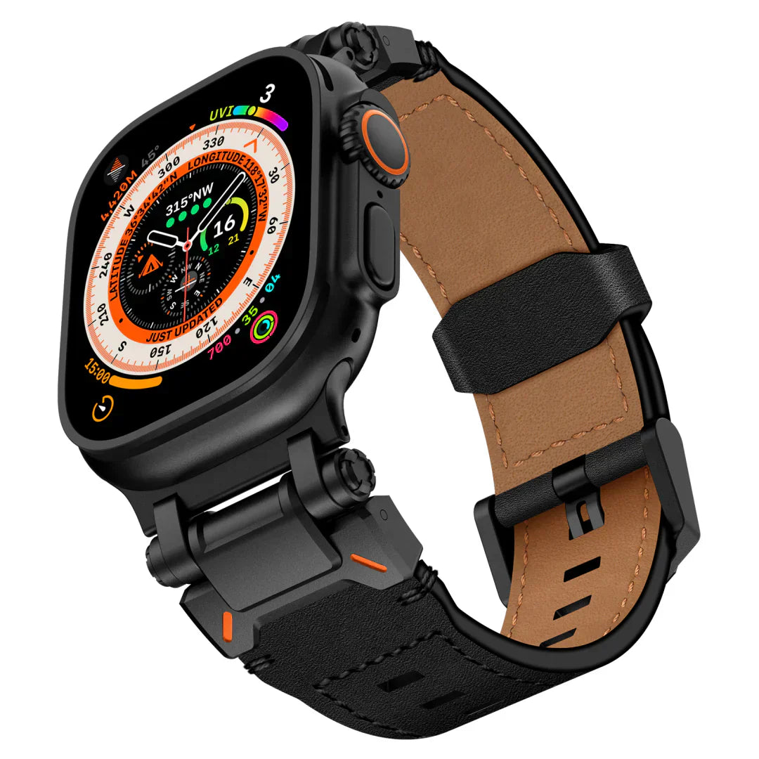 Frendorf | Neues Titan-Metallkopf-Lederarmband für die Apple Watch
