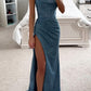 Frendorf | Romantisches Maxikleid mit Pailletten, Wasserfallausschnitt, Korsett und Schlitz