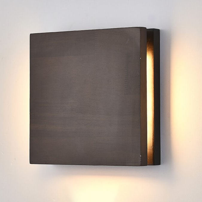 Frendorf | WabiLight Japanische Wabi-Sabi Holz-LED Wandlampe | Rechteckig oder Quadratisch | Warmes Ambiente