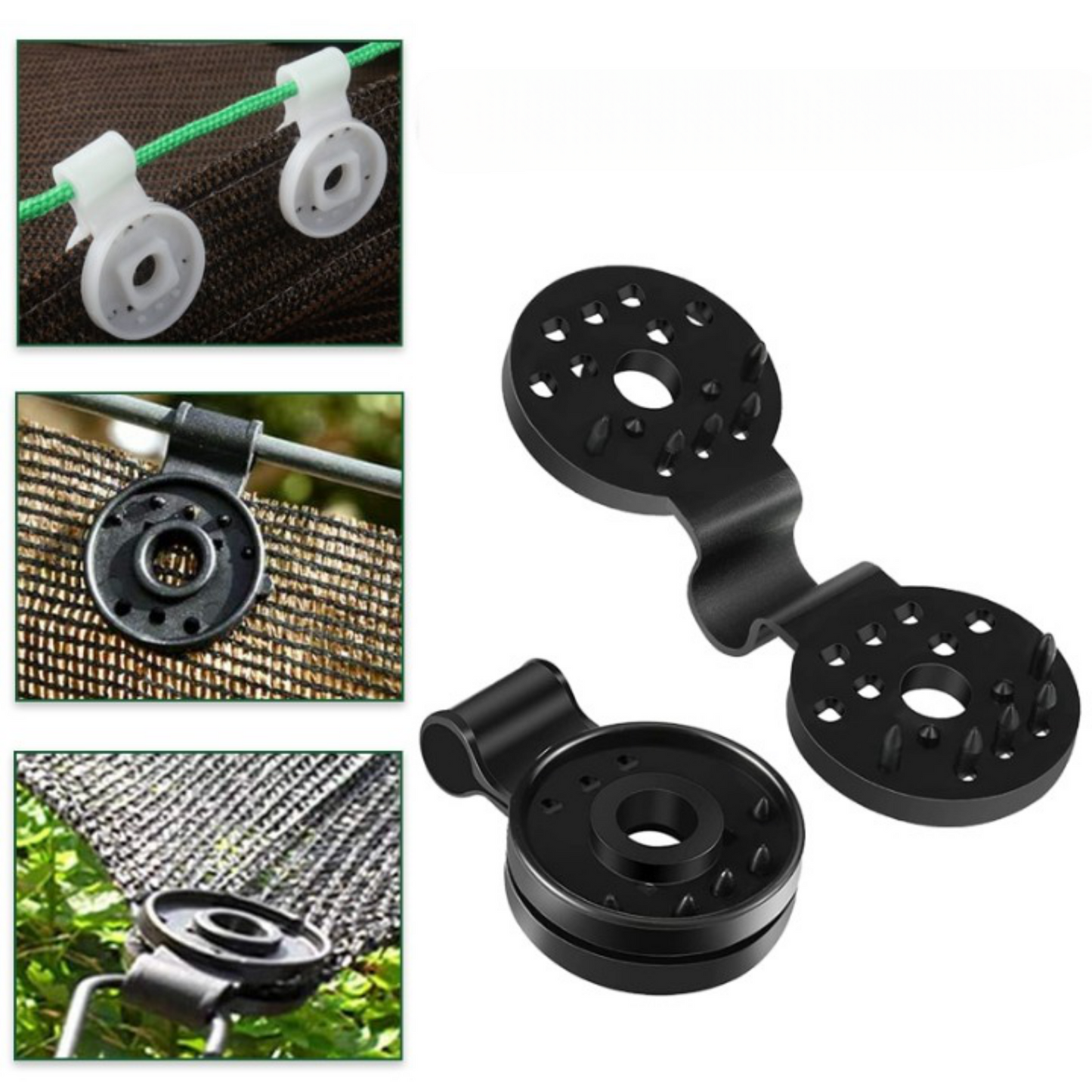 Frendorf | SunClip– Robuste Kunststoffklammern für Schattentücher, flexibel und einfach zu befestigen [25 + 25 Gratis]