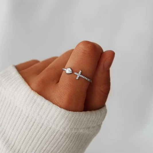 Frendorf | Love S925 Sterling Silber Kreuz Ring
