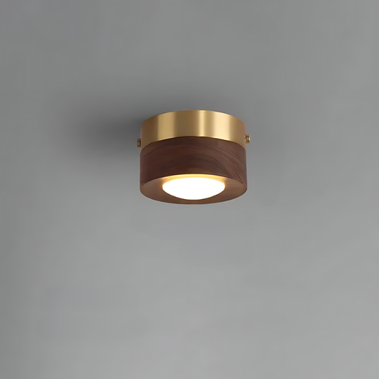 Frendorf | Walnuss-Deckenlampe mit LED-Strahler