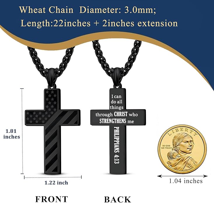 Frendorf | Amerikanische-Flagge-Kreuz-Halskette