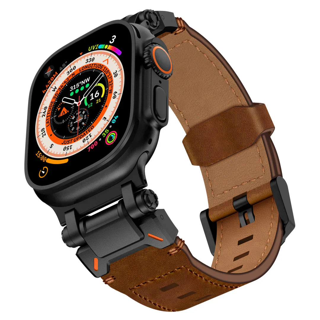 Frendorf | Neues Titan-Metallkopf-Lederarmband für die Apple Watch