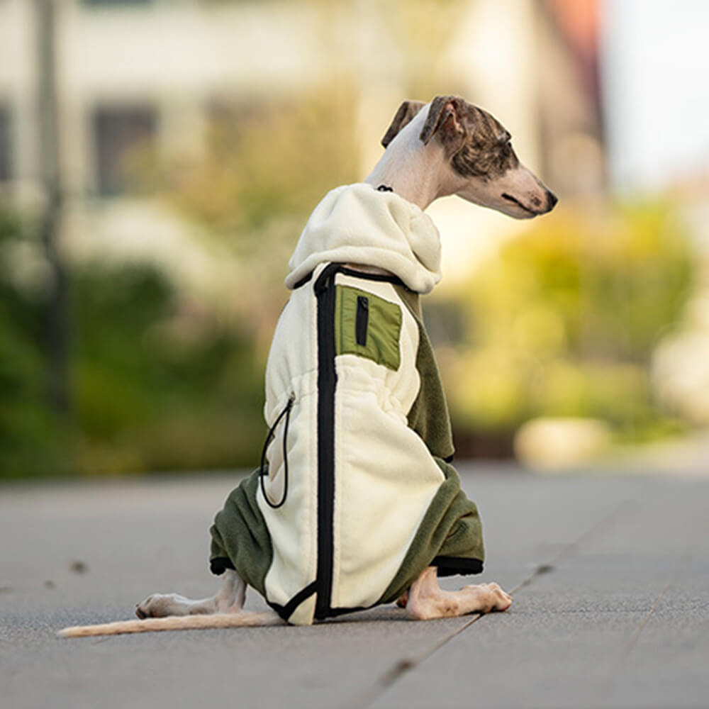 Vollständiger Schutz Polar Fleece Hund Overall mit abnehmbarem Kragen