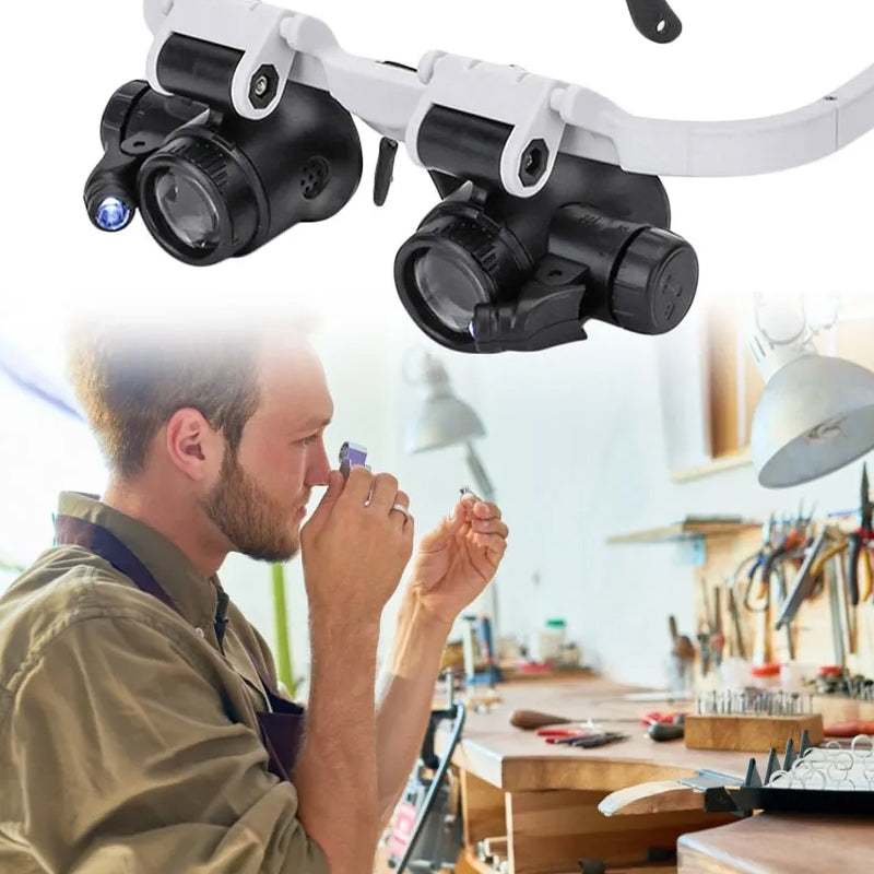 Vergrößerungsgläser mit LED-Lampen für doppelte Augen